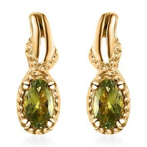 New, Not Worn, Calabar Green Tourmaline Stud Earrings